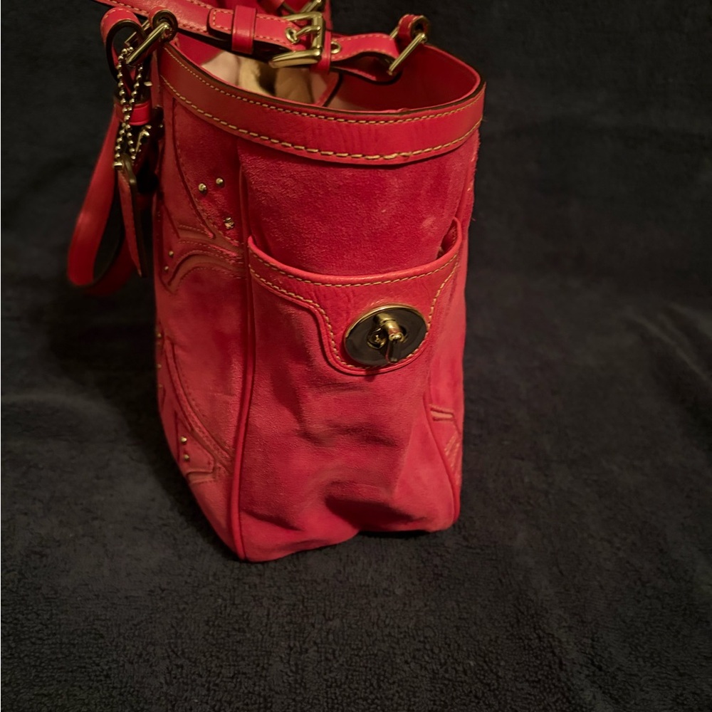 Coach Signature Fuschia Tote - Picture 4 of 5